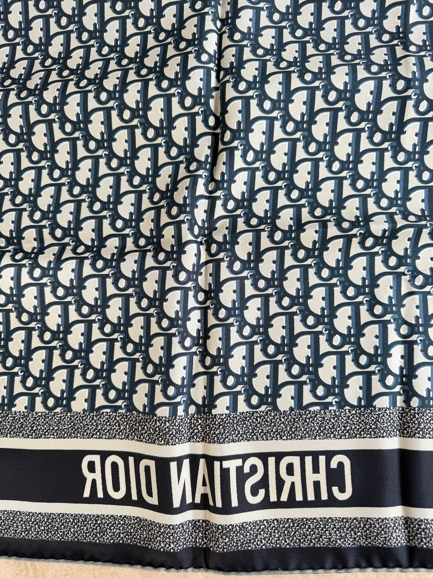 Christian Dior Silk Foulard — Double-Sided, 90×90 cm