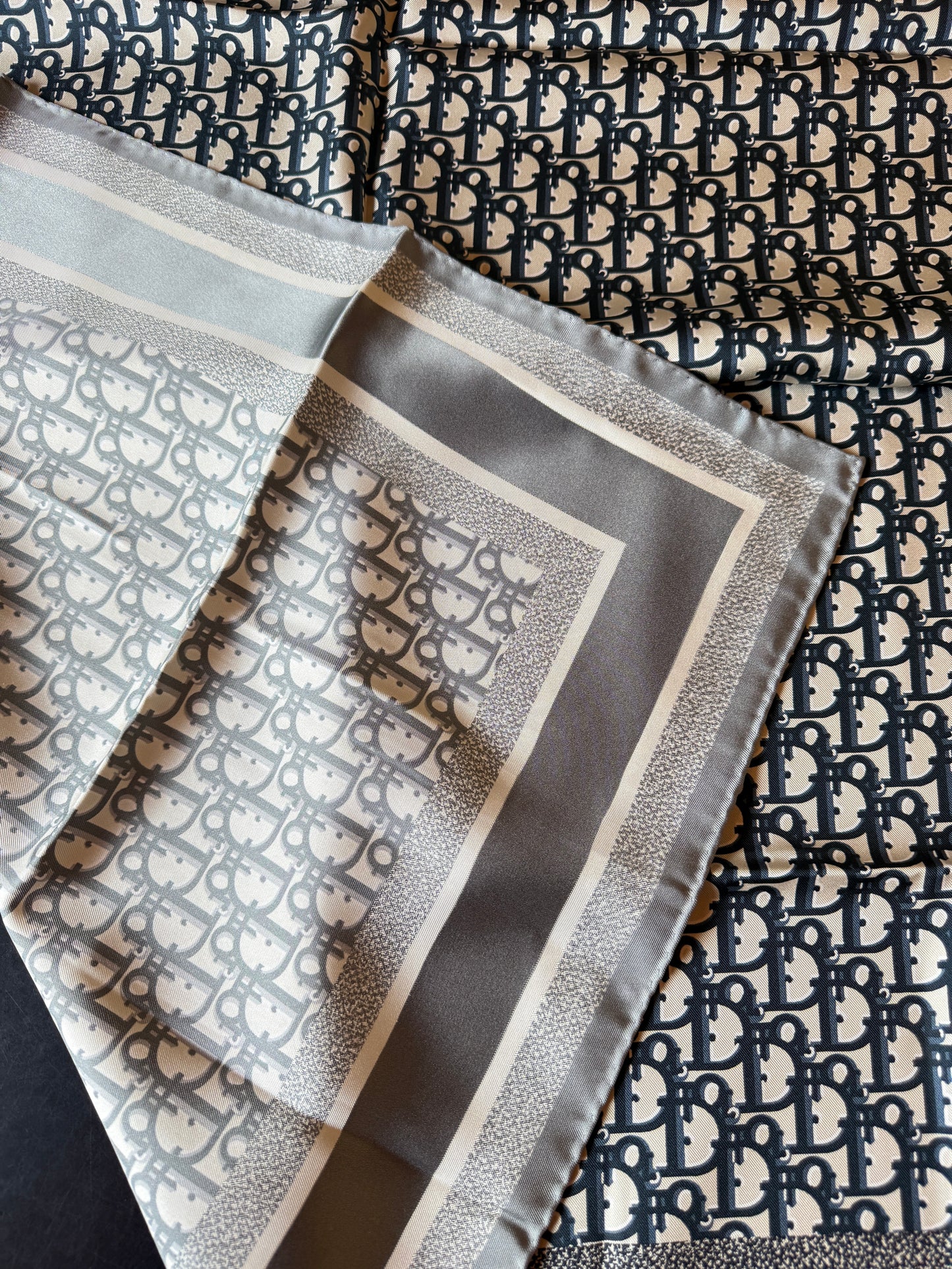 Christian Dior Silk Foulard — Double-Sided, 90×90 cm
